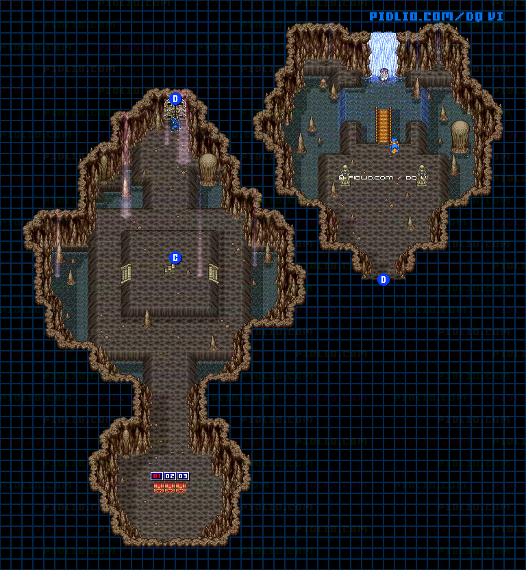 【現実の世界】洗礼のほこら・地下4階のマップ画像 ／ SFC版ドラゴンクエスト6攻略 ─ pidlio.com