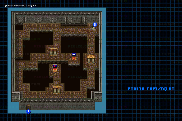 【現実の世界】天馬の塔・6階のマップ画像 ／ SFC版ドラゴンクエスト6攻略 ─ pidlio.com