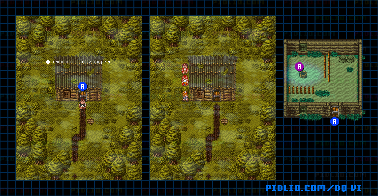 【現実の世界】夢見る井戸のマップ画像 ／ SFC版ドラゴンクエスト6攻略 ─ pidlio.com