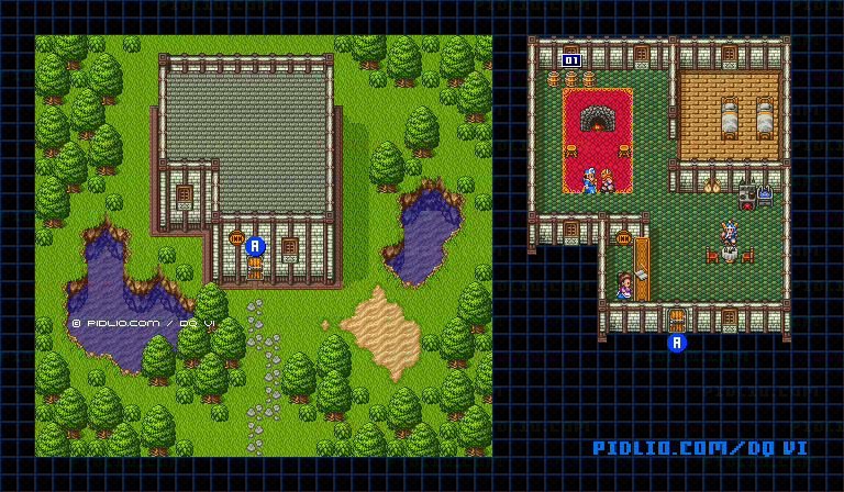 【現実の世界】マウントスノーふもとの宿のマップ画像 / SFC版ドラゴンクエスト6攻略 ─ pidlio.com