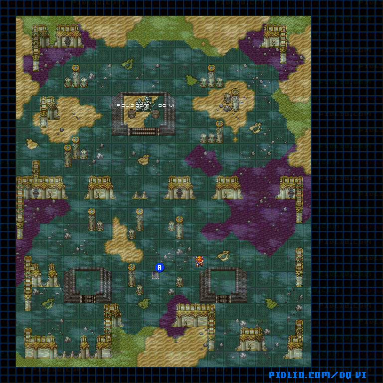 【現実の世界】ダーマ神殿・1階のマップ画像 / SFC版ドラゴンクエスト6攻略 ─ pidlio.com