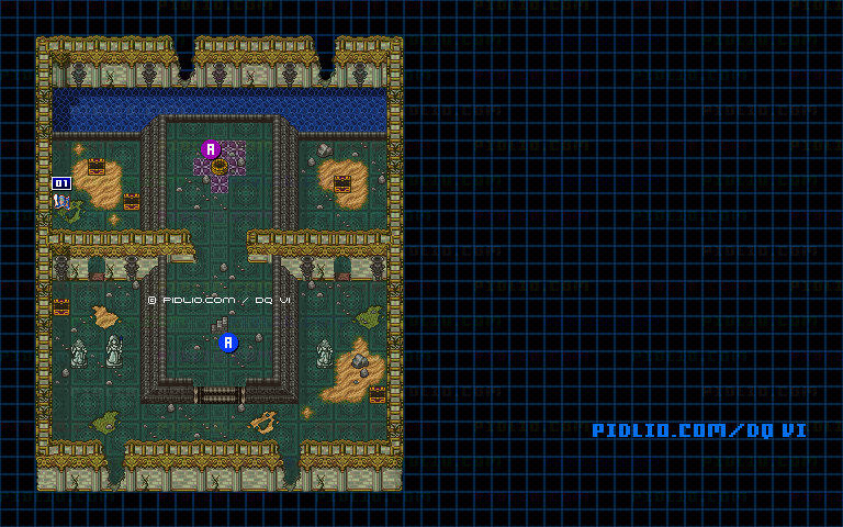 【現実の世界】ダーマ神殿・地下1階のマップ画像 / SFC版ドラゴンクエスト6攻略 ─ pidlio.com