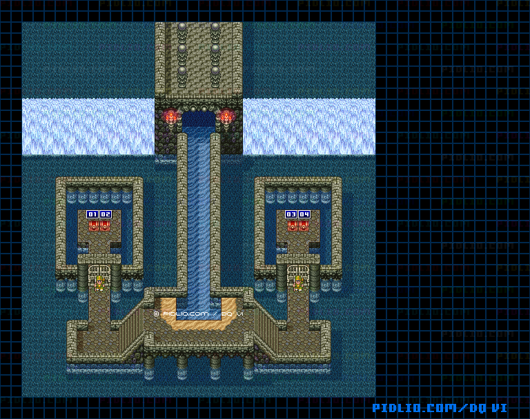 【海底世界】海底宝物庫のマップ画像 ／ SFC版ドラゴンクエスト6攻略 ─ pidlio.com