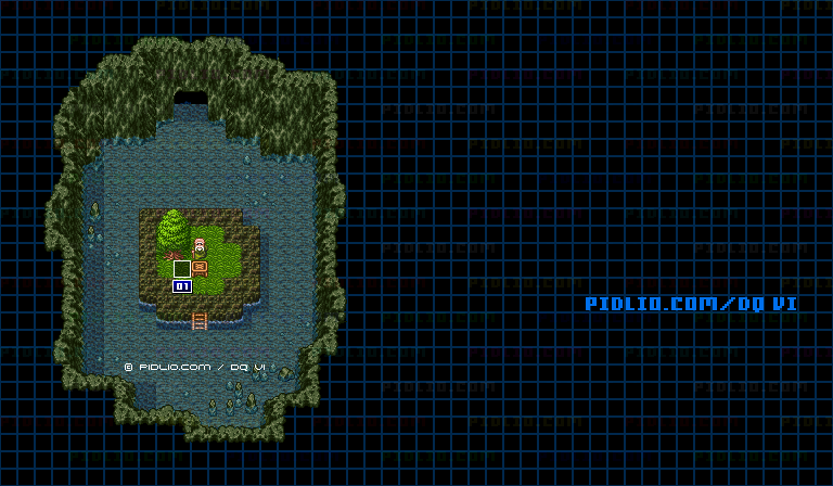 【海底世界】マウントスノー北の海底のほこらのマップ画像 ／ SFC版ドラゴンクエスト6攻略 ─ pidlio.com