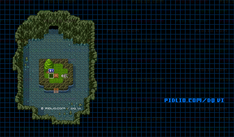 【海底世界】ホルコッタ東の海底のほこらのマップ画像 ／ SFC版ドラゴンクエスト6攻略 ─ pidlio.com