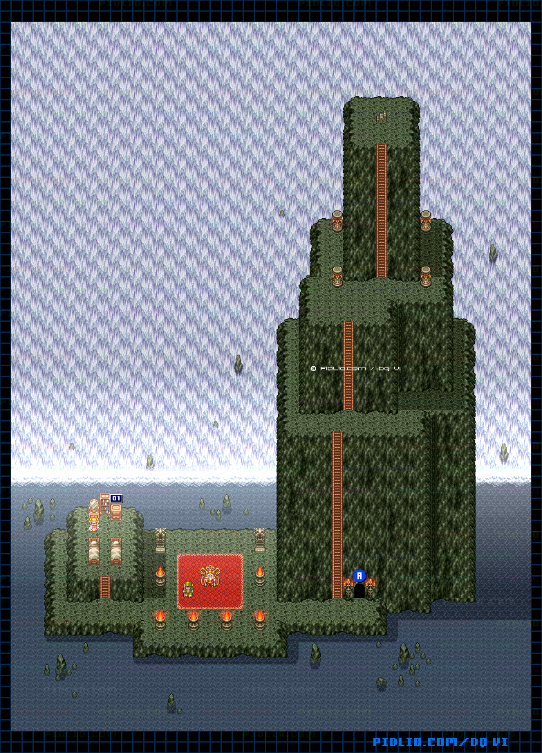 【海底世界】ポセイドン城・城内のマップ画像 / SFC版ドラゴンクエスト6攻略 ─ pidlio.com