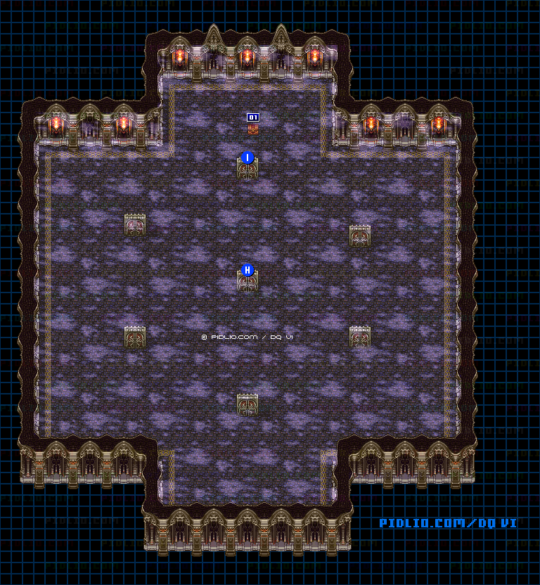 【はざまの世界】デスタムーアの城・4階扉の部屋のマップ画像 ／ SFC版ドラゴンクエスト6攻略 ─ pidlio.com