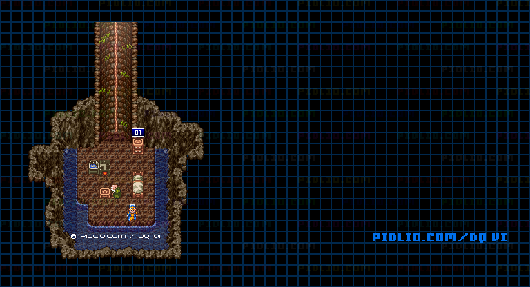 【はざまの世界】牢獄の町南のほこらのマップ画像 / SFC版ドラゴンクエスト6攻略 ─ pidlio.com