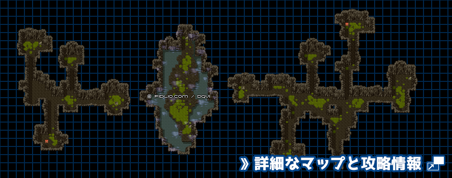 【夢の世界】川の抜け道の簡易マップ画像 ／ SFC版ドラゴンクエスト6攻略 ─ pidlio.com