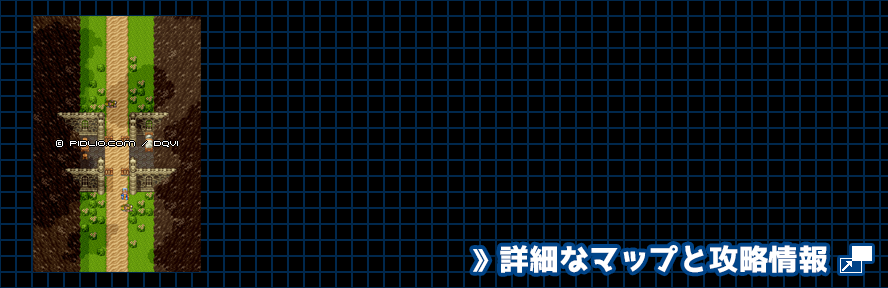 【夢の世界】レイドック南東の関所の簡易マップ画像 ／ SFC版ドラゴンクエスト6攻略 ─ pidlio.com