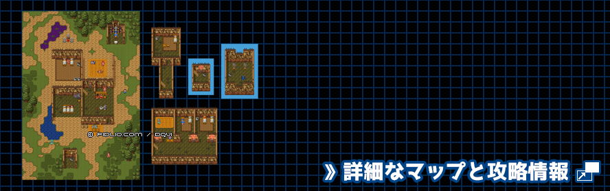 【はざまの世界】絶望の町の簡易マップ画像 ／ SFC版ドラゴンクエスト6攻略 ─ pidlio.com