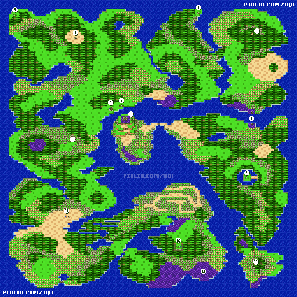 リメイク版ドラゴンクエスト1のワールドマップ