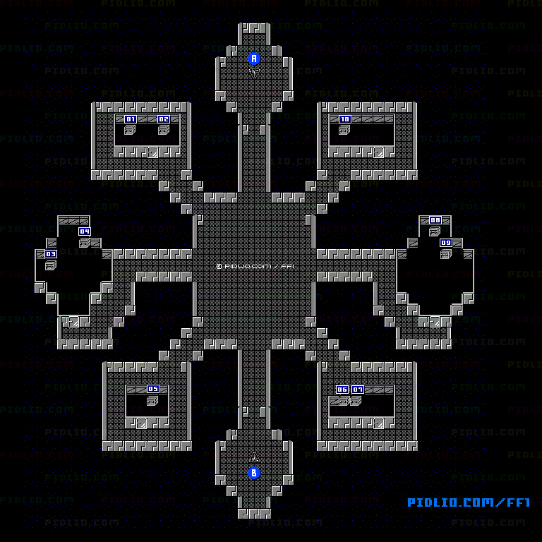 浮遊城2Fのマップ画像 ／ FF1攻略