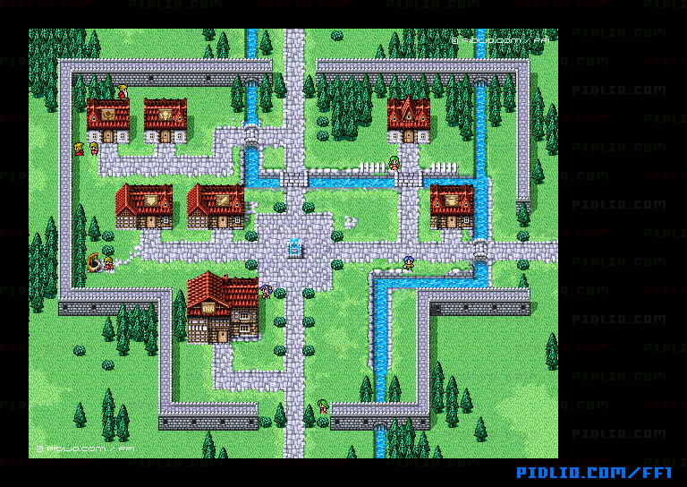 コーネリアの町（リメイク版）のマップ画像 ／ FF1攻略