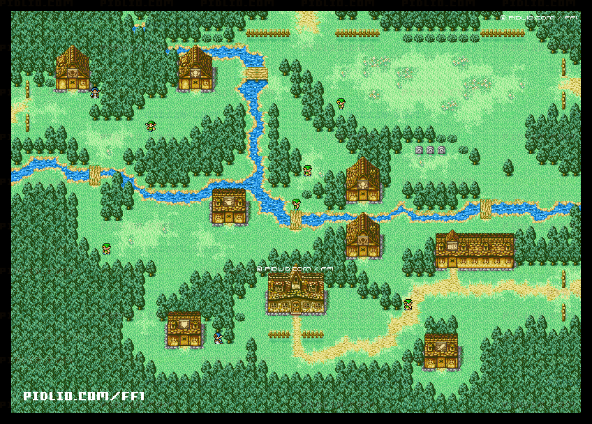 エルフの町（リメイク版）のマップ画像 ／ FF1攻略