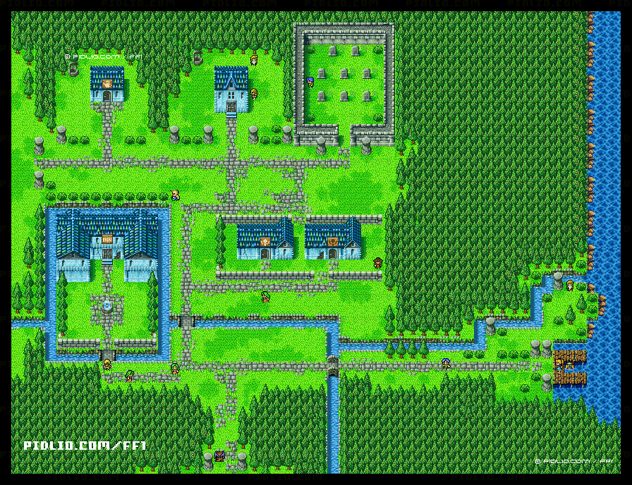 オンラクの町（リメイク版）のマップ画像 ／ FF1攻略