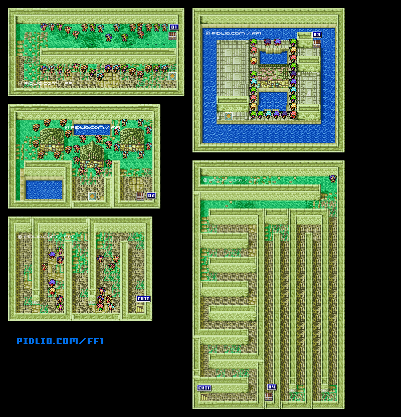 いやしの水の洞窟・マップ14のマップ画像 ─ ソウル・オブ・カオス（SOC） ／ FF1攻略