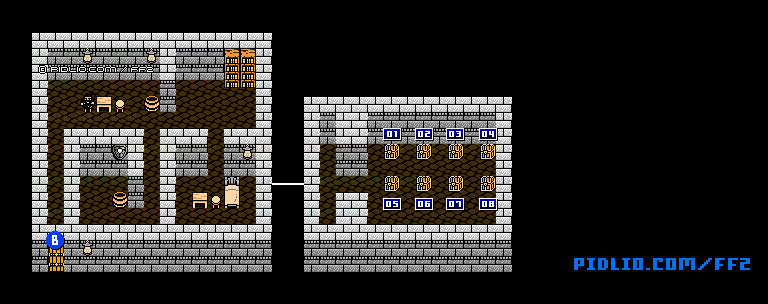 フィンの町：ポールの家のマップ画像 ／ FF2攻略