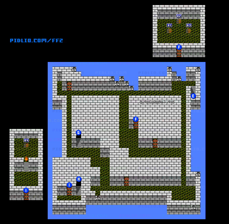 カシュオーン城4Fのマップ画像 ／ FF2攻略