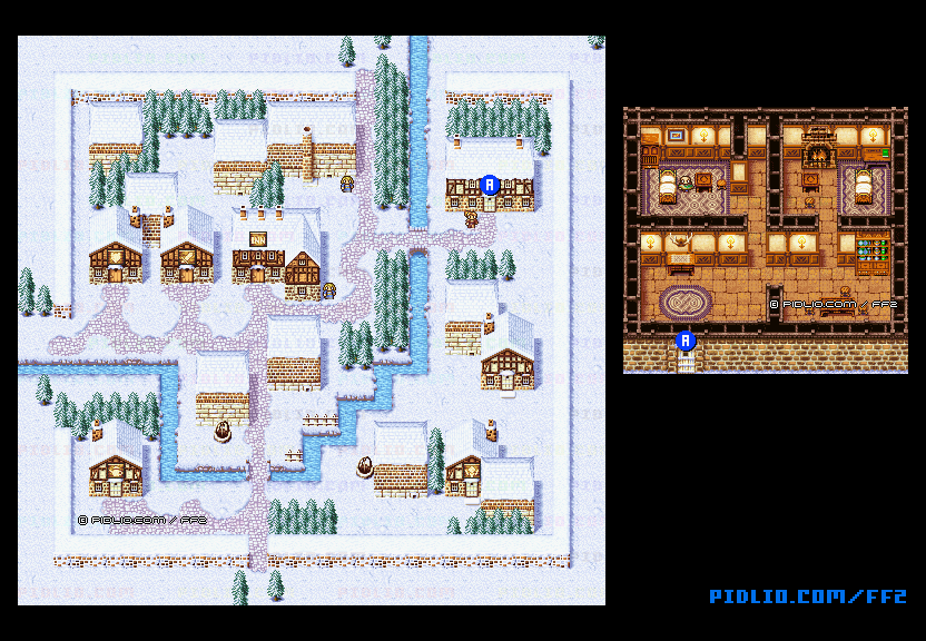 リメイク版サラマンドの町のマップ画像 ／ FF2攻略