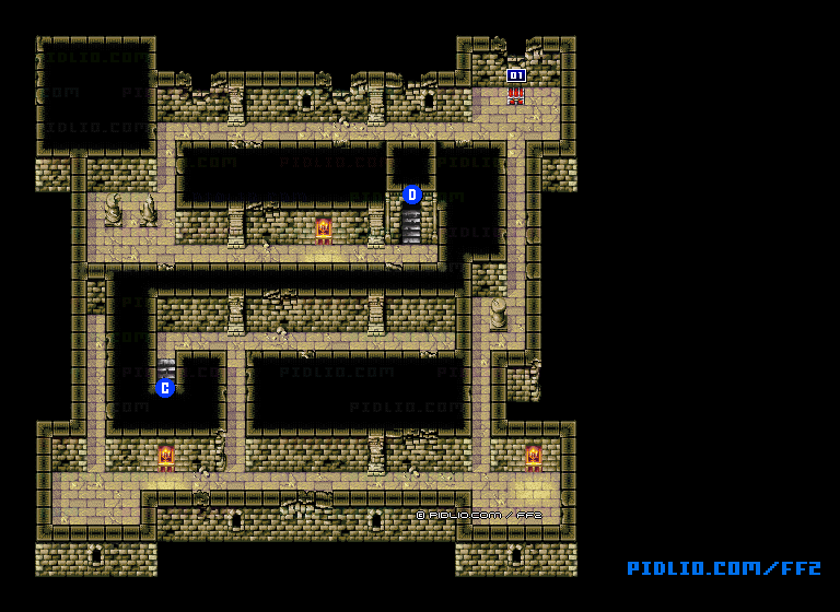 リメイク版カシュオーン城2Fのマップ画像 ／ FF2攻略