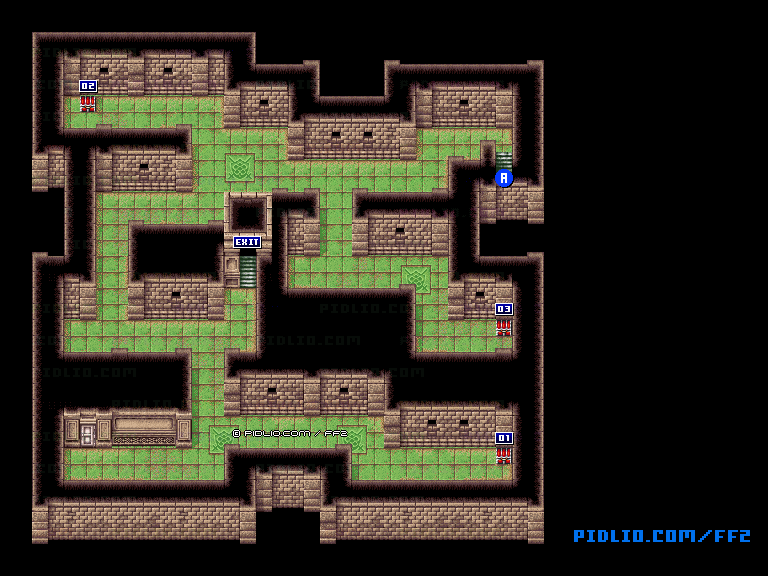 リメイク版フィン城地下B1のマップ画像 ／ FF2攻略
