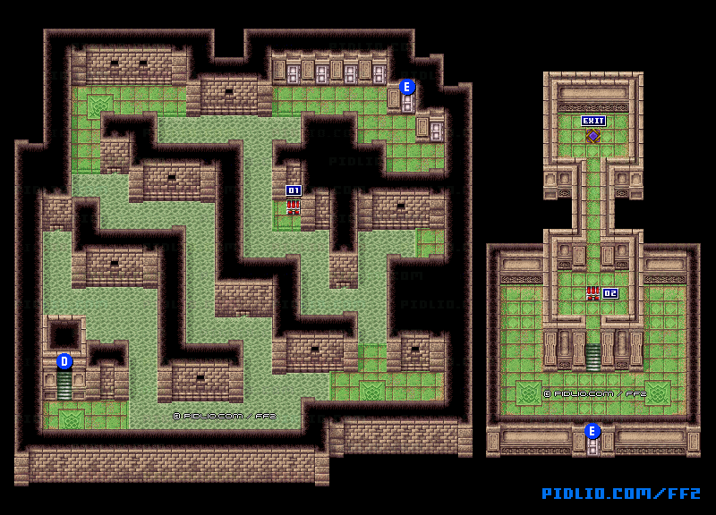 リメイク版フィン城地下B5のマップ画像 ／ FF2攻略