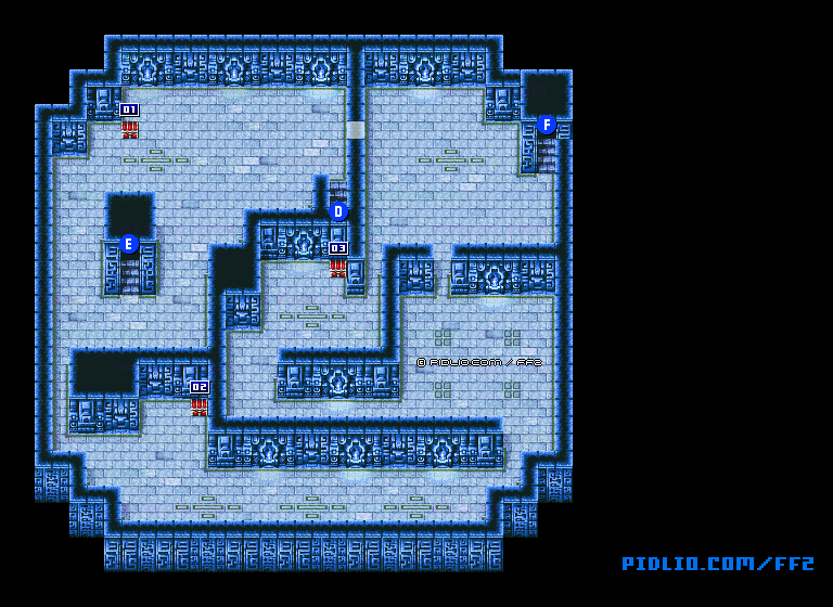 リメイク版ミシディアの塔4Fのマップ画像 ／ FF2攻略