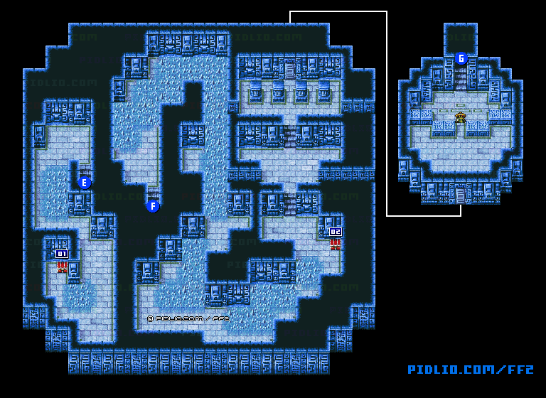 リメイク版ミシディアの塔5Fのマップ画像 ／ FF2攻略