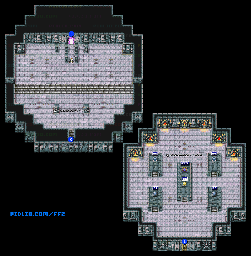 リメイク版ミシディアの塔10Fのマップ画像 ／ FF2攻略