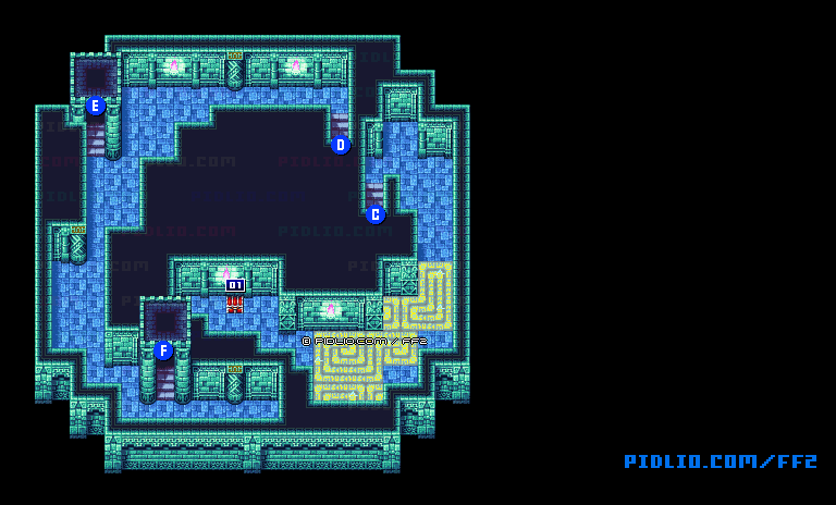 リメイク版竜巻3Fのマップ画像 ／ FF2攻略