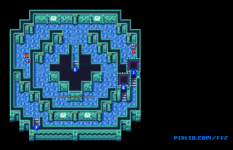 リメイク版竜巻4Fのマップ画像 ／ FF2攻略