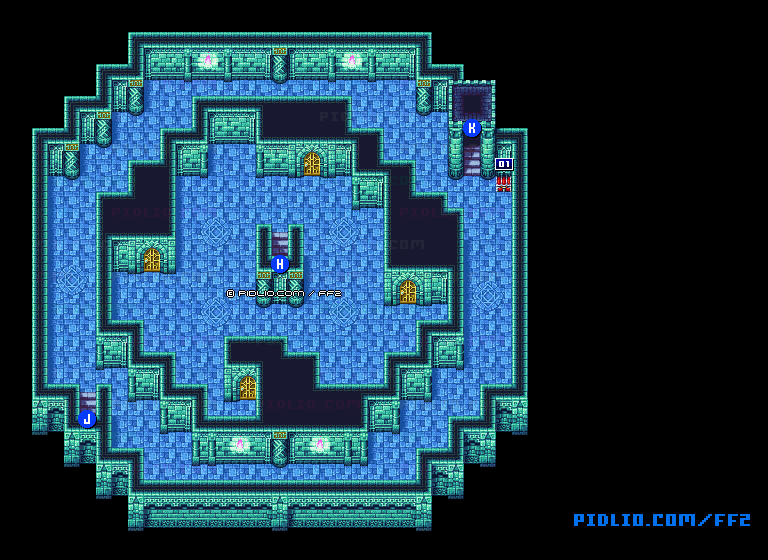 リメイク版竜巻6Fのマップ画像 ／ FF2攻略
