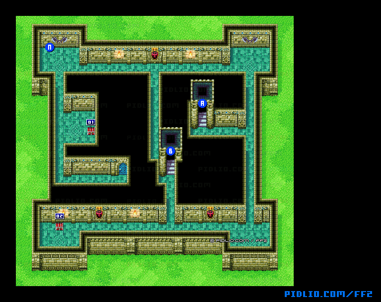 リメイク版パラメキア城1Fのマップ画像 ／ FF2攻略