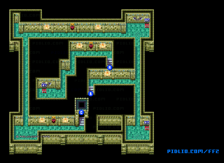 リメイク版パラメキア城2Fのマップ画像 ／ FF2攻略