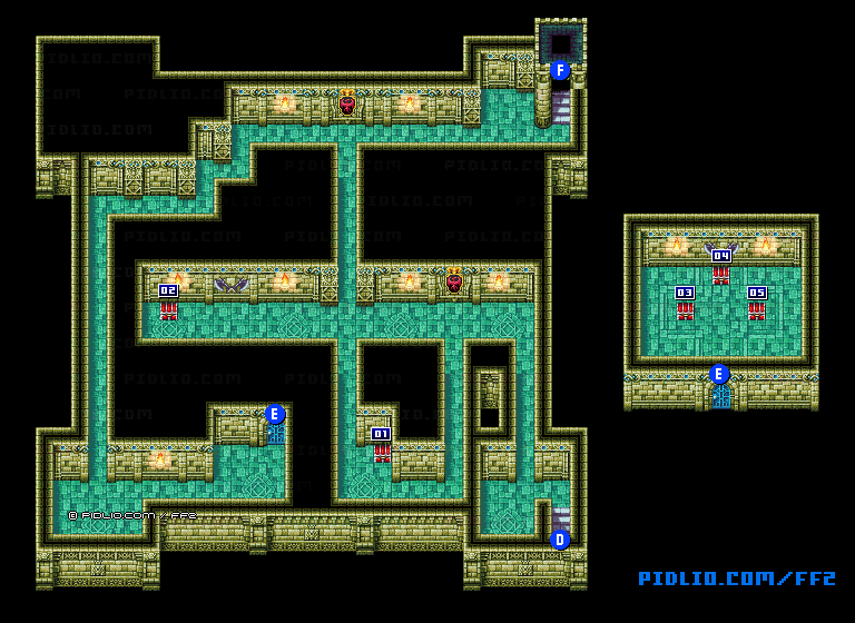 リメイク版パラメキア城4Fのマップ画像 ／ FF2攻略