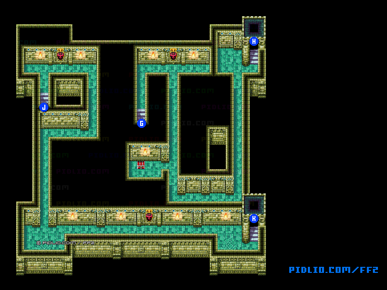 リメイク版パラメキア城6Fのマップ画像 ／ FF2攻略