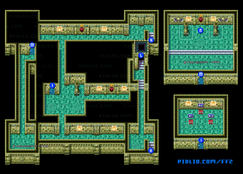 リメイク版パラメキア城7Fのマップ画像 ／ FF2攻略