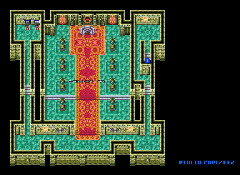 リメイク版パラメキア城8Fのマップ画像 ／ FF2攻略