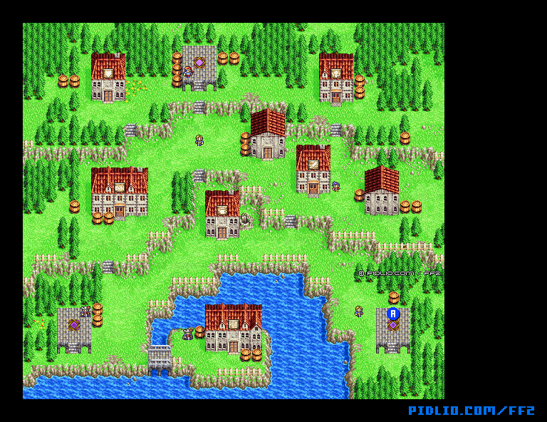 リメイク版マハノンの町のマップ画像 ／ FF2攻略