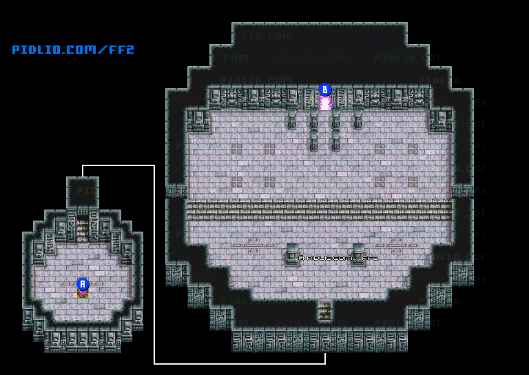 リメイク版マハノンの町：封印の部屋1のマップ画像 ／ FF2攻略