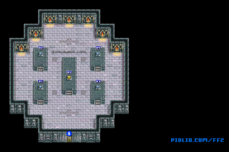 リメイク版マハノンの町：封印の部屋2のマップ画像 ／ FF2攻略