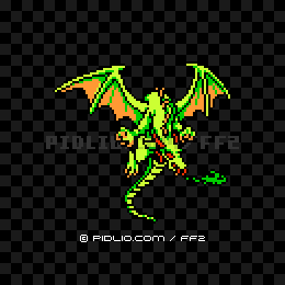 グリーンドラゴンの画像：FC版FF2の敵・モンスター図鑑 ／ FF2攻略