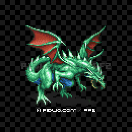 グリーンドラゴンの画像：FC版FF2の敵・モンスター図鑑 ／ FF2攻略