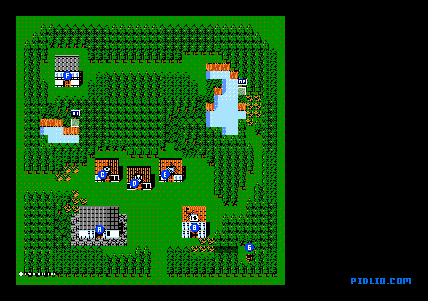 ウルの村のマップ画像：1 ／ FF3攻略・ファイナルファンタジー3攻略