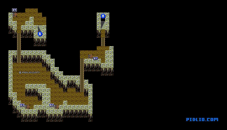 地底湖のマップ画像：2 ／ FF3攻略・ファイナルファンタジー3攻略