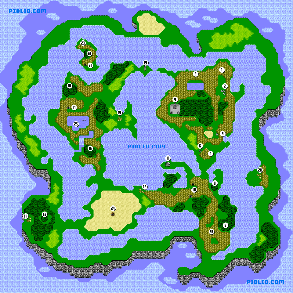 FC版ファイナルファンタジー3：浮遊大陸ワールドマップ ／ FF3攻略
