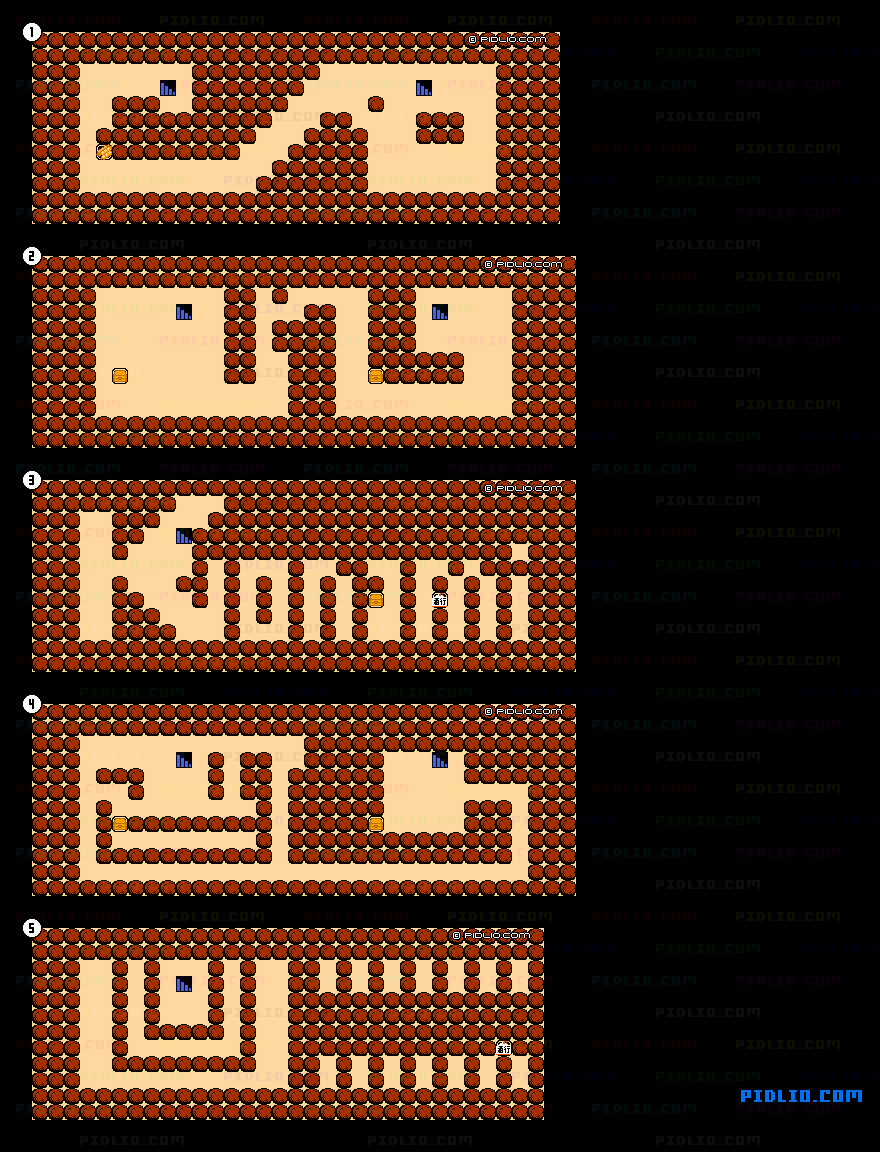 ステージ2：村・>地下の隠し通路マップ画像 ／ がんばれゴエモン！からくり道中攻略