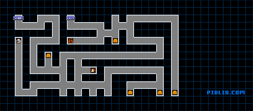 ステージ7：村・秘密の迷路マップ画像 ／ がんばれゴエモン！からくり道中攻略