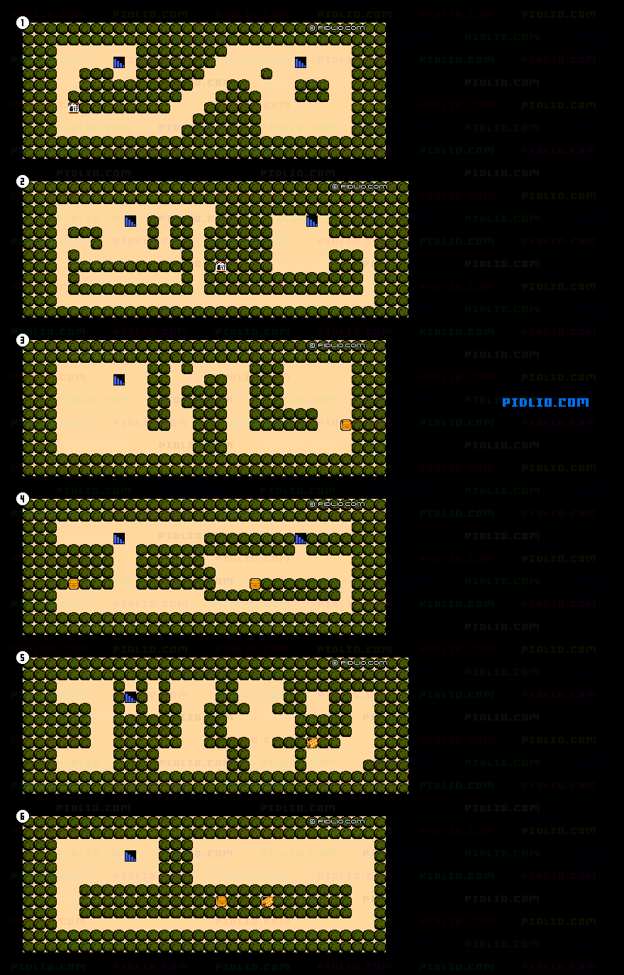 ステージ9：田・>地下の隠し通路マップ画像 ／ がんばれゴエモン！からくり道中攻略
